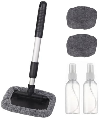 Kit per La Pulizia di Vetri Automobili - Strumento per La Pulizia di Vetri con Flacone Spruzzatore | per La Pulizia del Parabrezza 'Auto, Tampone di Pulizia del Tergicristallo con Forte