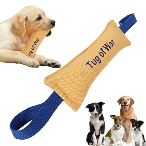 Tug Of War Hundespielzeug – Beißspielzeug mit 2 starken Griffen für Hunde – robustes Zerren für mittelgroße bis große Hunde zum Zerren, Apportieren, Welpentraining und Spaß interaktives Spielen