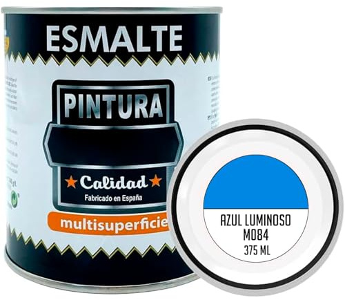 AC - Bote de Pintura Esmalte - Fabricado en España - Ideal para Cualquier Superficie, Madera, Plástico, Cristal o Cemento - Capacidad de 375 ML - Azul Luminoso (M084)