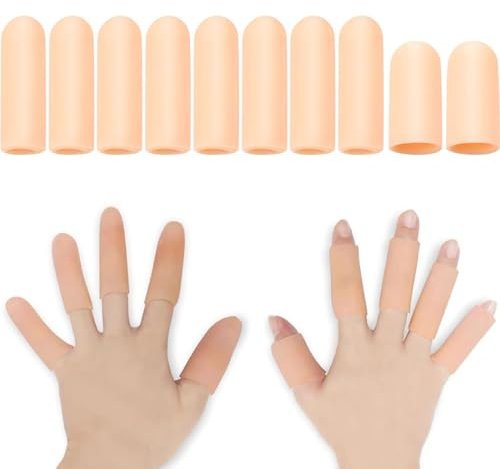 COYUN 10 Pezzi Proteggi Dita In Silicone Traspiranti, Manicotti Traspiranti, Proteggi Mano Screpolato, Per Vesciche, Eczema, Artrite Delle Dita