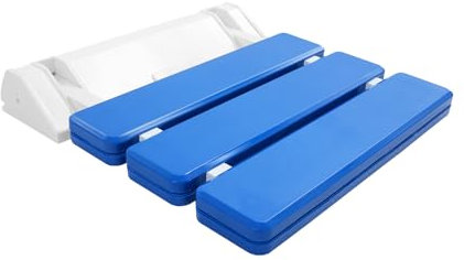 Wall Mounted Folding Shower Seat Stool 130 kg Load Capacity Folding Shower Seating Chair Folding Bath Seat Suitable for Bathrooms Entrance Halls Mother and Baby Rooms etc (Blue, 32 * 34 * 10 cm)