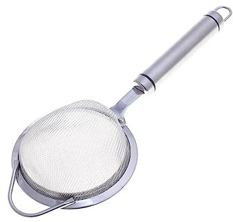 Mestolo in Acciaio Inox a Maglie Fini per pentole Calde e Pasta - Cucchiaio schiumarola da Cucina con Filtro