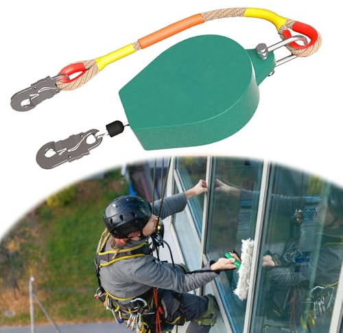 XUXLEKK Dispositivo Anticaduta Retrattile 10m, Anticaduta a Richiamo Automatico, Dispositivo di Sicurezza Dell'altezza, per Ponteggi e Tetti, Carico Massimo 150 kg