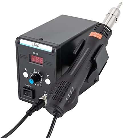 Stazione di saldatura ad aria calda 858D, 700 W, indicatore digitale a LED, 100 – 500 °C, stazione di saldatura ad aria calda SMD, per SOIC、CHIP, QFP、PLCC, BGA