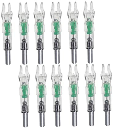 Whyzsjnclg Encoches Lumineuses pour flèches, encoches de flèche LED en Plastique, tir à l'arc Lumineux, Queue d'arc de flèche éclairée, 12 pièces, Couleur aléatoire