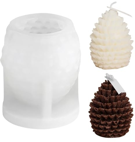 Kerzenform Silikon 3D Tannenzapfen – Silikonform Herbst, DIY Kerzen Gießen Set, Halloween & Weihnachten Kerzenformen, Silikonformen Gießformen Kerzen