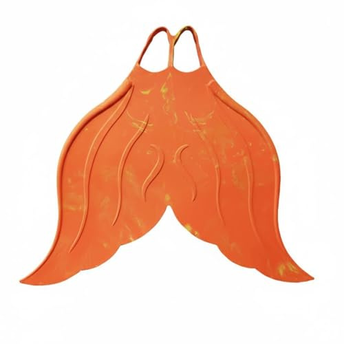 UxicRuya Diving Flossen Schwimmflosse Meerjungfrau Flosse Aquaflosse aus Widerstandsfähigem Gummi für Erwachsene für Wassertraining Strand, Herbstorange, XS