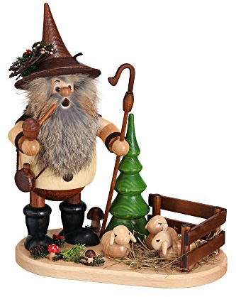 DWU Räuchermännchen Waldwichtel Schäfer auf Brett