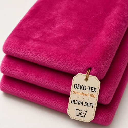 StoffBook Pink Kunstpelz Kaninchenfellimitat Kunstfell für Bekleidung | Dehnbar, weich und flauschig, Stoff für Bekleidung und Kostüme, Kunstfell zum Basteln und Bastelfell, Meterware ab 50cm