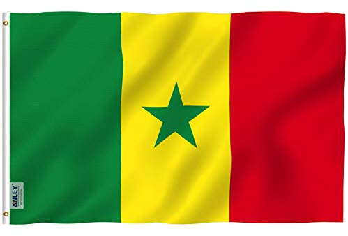ANLEY Fly Breeze 3x5 pieds drapeau Sénégal - couleur vive et résistant à la décoloration UV - en-tête de toile et double couture - drapeaux sénégalais polyester avec oeillets en laiton
