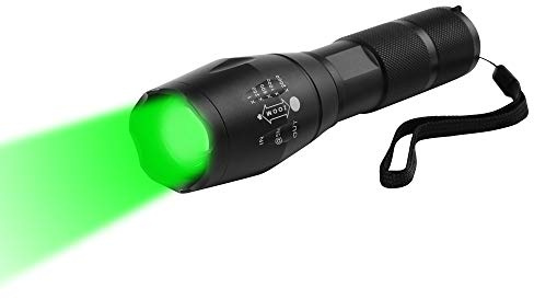 WESLITE Lampe Torche Verte, Lampe de Poche Lumière Verte Lampe de Chasse Vert de 250 Mètres 1 Mode Zoom capable et étanche pour la Chasse de Pêche de Vision Nocturne Randonnée en Camping