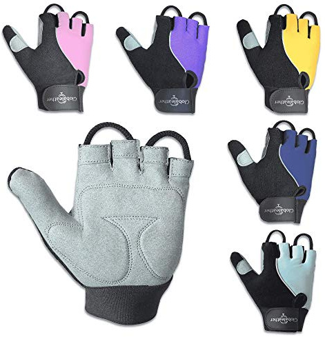 Globaleather Gel Pad Lite Wheelchair Gloves - Purple (Medium) - Hardwearing, Padded Breathable Leather for Great Grip, Protection, Comfort & Durability