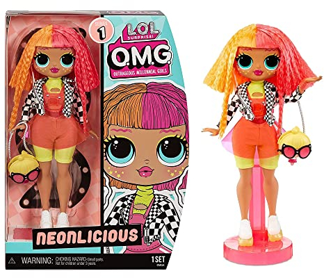 L.O.L. Surprise! OMG Core Serie 1 Bambola alla Moda NEONLICIOUS - con Vestiti, Accessori, Scarpe e Altro - Riedizione Limitata da Collezione - per Bambini dai 4 Anni in su