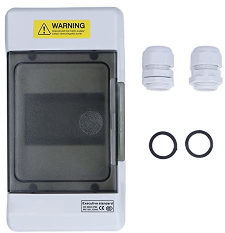 4-Way Distribution Box IP66 Waterproof Electronic Junction Case Outdoor DIN Rail Enclosure MCB Electrical Box, ABS + PC