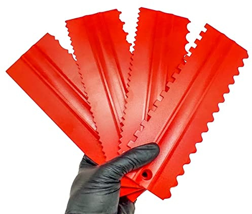 LEFAUST Cake Scraper & Icing Smoother Set (4-Piece) - Professional Sawtooth Decorating Combs for Perfect Buttercream, Fondant & Mousse - Essential DIY Baking Tools