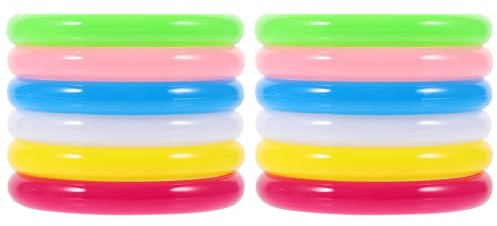 NUOBESTY 12pcs Plastic Bangle Bracelets Candy Color Bracelet Dress up Supplies Plastic Jewelry for Child, Women, Girl for Christmas, Party Favors (Mixed Color)