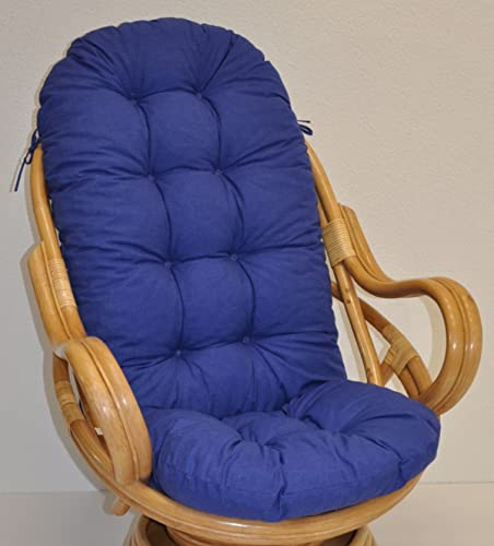 Rattani Polster für Schaukelstuhl, Ersatzpolster Schaukelstuhl/Drehsessel L 135 cm, Colore blu Marino (dunkelblau)