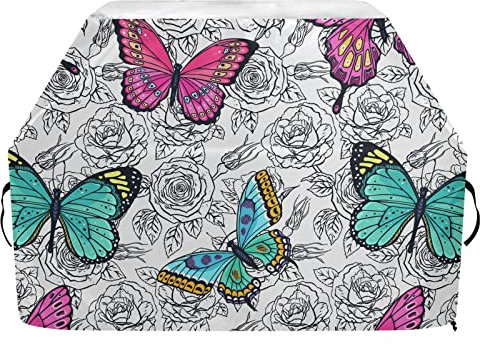 Bunte Schmetterlings-Grillabdeckung, 165 cm, wasserdicht