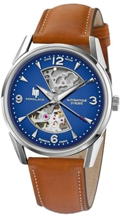 Lip Montre Himalaya 40 mm - Sablier - Squelette Automatique - Bleu et Marron