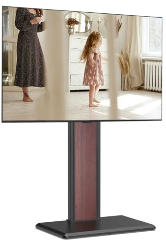 FITUEYES TV Floor Stand for 32-65 Inch TVs, 40kg Capacity, Black & Walnut