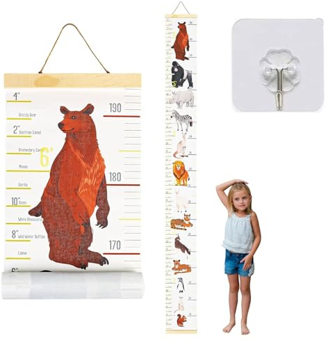 Messlatte für Kinder, Baby Messlatte Höhe Diagramm, Kinder Höhe Maßnahme, Kinder Messlatte Höhe Diagramm, Baby Wachstumstabelle, Kinder Messlatte, Größenmesser Kinder und Baby, 20 x 195 cm