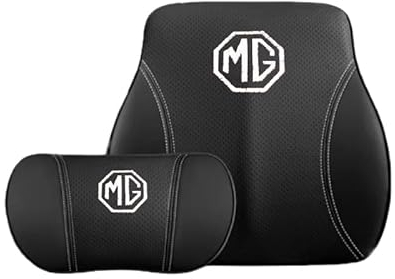 EEASSA Auto Kopfstütze und Lendenkissen für MG MG6 2020 2021 2022, Lendenwirbelstützenkissen Nackenstützkissen aus Memory Foam Reise Rückenkissen lindern Sie Rückenschmerzen Wirksam,A