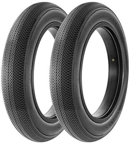 GRELiving Confezione da 2 pneumatici pieghevoli per bicicletta elettrica da 20 x 4,0, colore nero