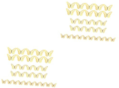 Uonlytech 48 Stk Hohler Schmetterlings-wandaufkleber Dreidimensionale Simulations-schmetterlings-dekoration 3d-tapete Schmetterling Wandaufkleber Deckendekorationen Fensteraufkleber Textur