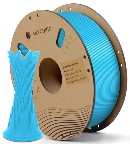 ANYCUBIC PLA Filament 1.75mm 1KG Cyan, 3D Drucker Filament, Filament-3D-Druckmaterialien Intelligente Identifikation
