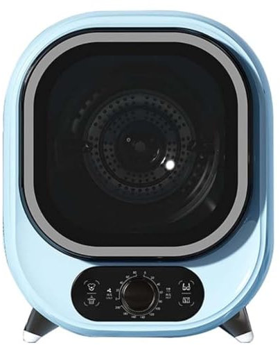 Piccola asciugatrice portatile compatta con capacità di carico di 5 kg ventilata e opzioni condensatore, ideale per piano di lavoro o montaggio a parete, mini asciugatrice centrifuga colore blu