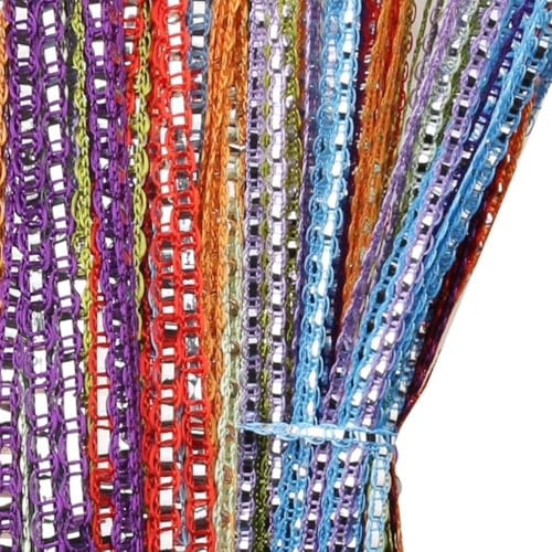2 Pack Home Decor Sequin Curtain for Doorway,Door String Curtains,Closet Bedroom Blind Living Room Divider,Window Wall Panel Fringe Backdrops Sheer no Beads Beaded Decorative Crystal (Multicolor)