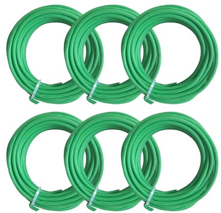 XIAQICA 6 Pezzi Legaccio per Piante 3,5mm x 5m Filo di Ferro Plastificato, Filo Verde Giardinaggio per Legare Rose Rampicanti e Sostegno delle Piante nel Giardino
