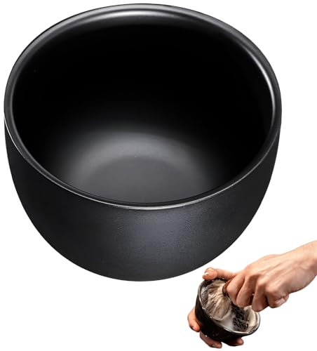 Rasierschale,Shaving Bowl,Rasierseife Schale,Rasierseifenschalen,Rasierseifenschale,Rasierschale Aus Edelstahl,Rasierschüssel,Rasierschüssel,Für die Nassrasur von Männern,Für Zuhause(Schwarz)