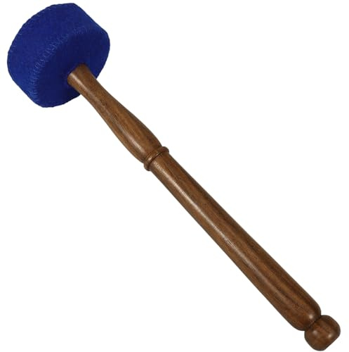 Buddhistischer Klangschalen Schlägel aus Pfirsichholz, Blau | Glatte Oberfläche, Feine Politur, Angenehm in Hand, Geeignet für Meditations und Yogakurse