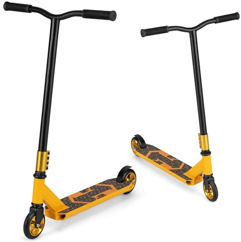 COSTWAY Stunt Scooter mit 360 Lenkung, Stuntscooter mit 110 mm PU Rädern, ABEC-7 Kugellager & Aluminiumdeck, Funscooter 100 kg Belastbar, Kickscooter Tretroller für Kinder ab 10 Jahren