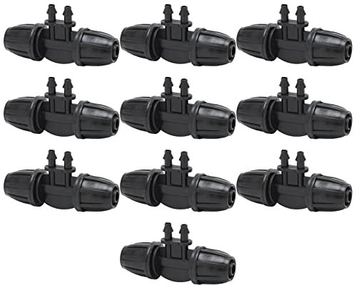 Tudaheuiy 10 Piezas Manguera de jardín, Accesorios de Riego por Goteo, Juntas de Tubería de Agua para Mangueras de Goteo 8/11 a 4/7 Conector en T de púas de Bloqueo de jardín