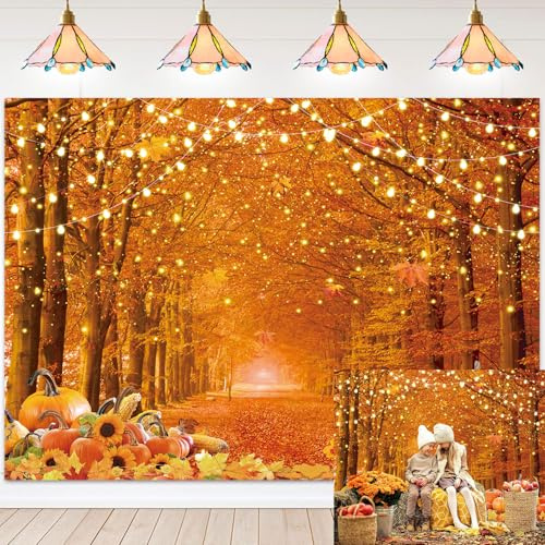 Herbst Natur Landschaft Fotografie Hintergrund für Kinder Erwachsene Herbst Party Dekoration Porträt Foto Requisiten (1,8 x 1,2 m - 182,9 x 121,9 cm)