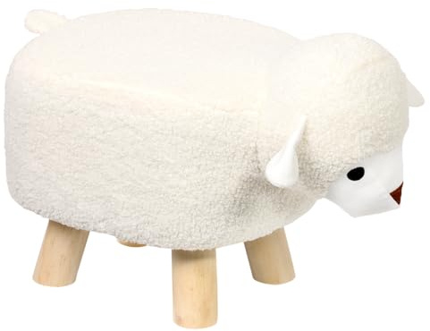 Kesper - Sitzhocker Schaf-Design - ca. 47 ×25 ×25 cm - FSC®-Kiefernholz - Polyester - bis 50 kg – montiert - 17450