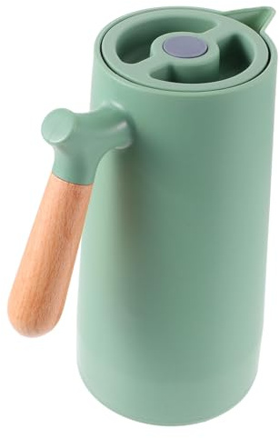 SMASOLO Hervidor Térmico De Vidrio Aislamiento Inteligente 1l Verde, Botella De Agua Portátil Base Antideslizante Para Hogar y Bebidas Calientes, Botella Térmica Desmontable Para Té y Café