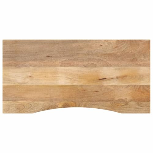 QJBSAVVA Tavolo 110 x 50 x 2,5 cm, legno di mango massiccio con venature rustiche come piano di lavoro o tavolo da pranzo, per soggiorno, ufficio, cucina, esterni, bistro
