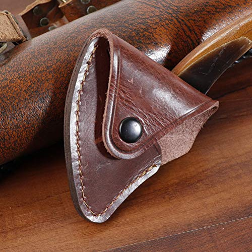 Acouto Fodero per Ascia in Pelle, Copertura per Attrezzi in Pelle retrò Facile da Usare con Bottone a Pressione in Metallo per la Protezione dell'Ascia (BROWN)