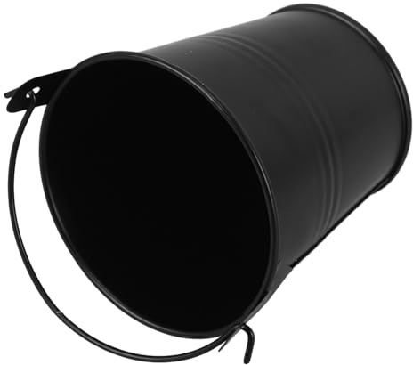 YARNOW Seau à Graisse Barbecue Fer Noir Récupérateur Huile Compact pour Barbecue Extérieur et Pique- Facile à Nettoyer