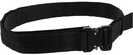 SUPVOX Ceinture Double Couche en Nylon Robuste Ceinture Utilitaire de Police Noire Taille M Système Auto-agrippant Lombaire pour Tir Sportif et Transport Quotidien