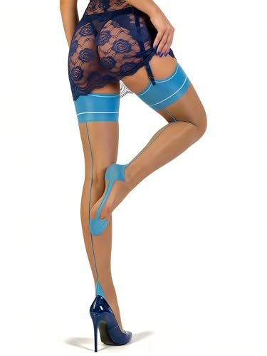 VOGEL VERE Calze per Reggicalze Donna Calze Di Nylon Con Cucitura Retrò
