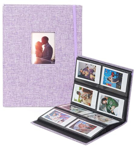 Berfea Mini album photo à 208 pochettes pour Fujifilm Instax Mini 13 12 11 9 8 40 99 90 Evo LiPlay 5 x 7,6 cm, album compatible avec les imprimantes Polaroid Snap/Z2300/SocialMatic Instant & Zip