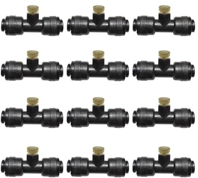 Mässings-koppar-förstoftningsmunstycke, tryckförstoftningsmunstycken i mässing 5 st 0,1-0,8 mm 1/4-tums glidlås trevägs (0,1 mm)