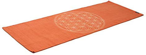 Yogateppich cotton rug - flower of life - mocca/cream