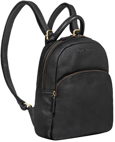STILORD Ruby Zaino da Giorno Donna Pelle Daypack Vintage Zainetto Piccolo Backpack Casual Pratico Elegante Zaini da Viaggio in Cuoio Autentico Colore:nero