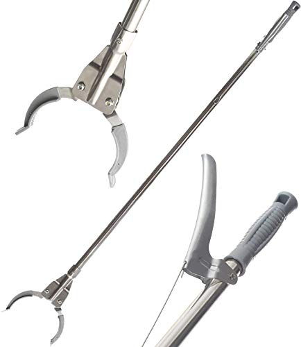 Praknu Müllzange aus Metall - Stabile und Robuste Greifzange für Müll 95cm - Ideal für Haushalt, Garten - Ergonomischer Griff - Kein Bücken notwendig