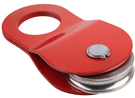 Trintion Umlenkrolle Riemenscheibe Flaschenzug Für Seilwinde Maximalbelastung 10T Schnur Und Karabiner Drehscheibenfunktion Doppelte Zugkraft Umlenkrolle Flaschenzug Riemenscheibe Roller Rot